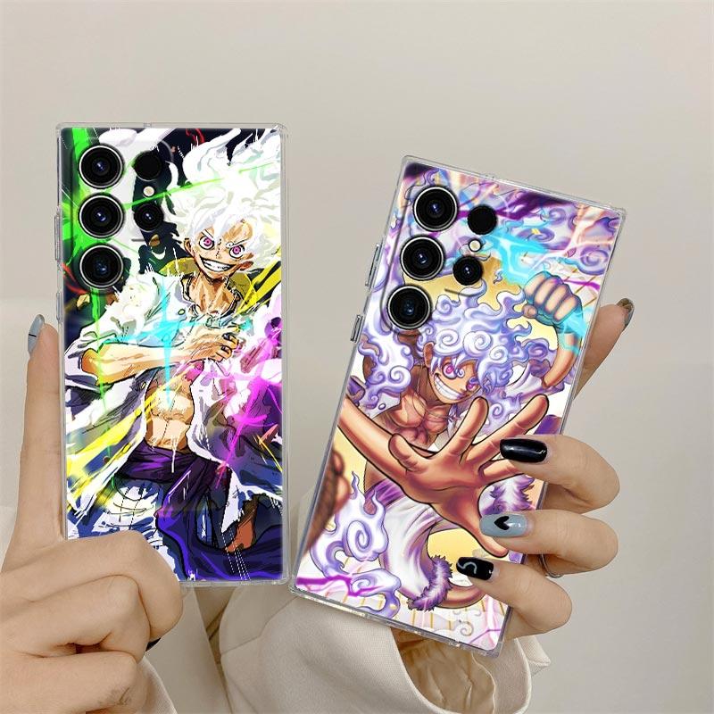 LUFFY GEAR 5 O-One Anime Piece S26 Ultra Case For Samsung Galaxy S25 S26 S24 S23 Ultra S22 S20 Plus S21 FE A57 Clear Phone Cover