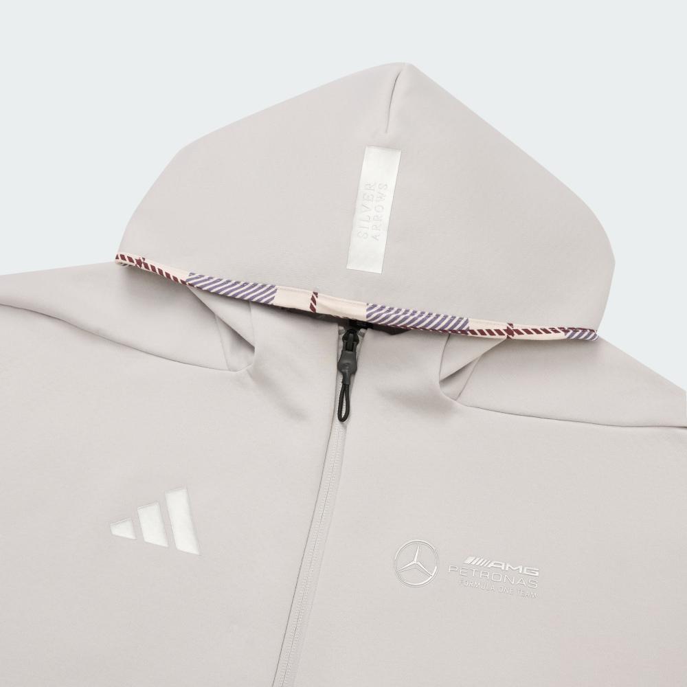 Adidas Mercedes - Amg Primeknit Comfortable Fashionable Minimalist Versatile Solid Color Jacket Men Jacket Light-Gray JW3473