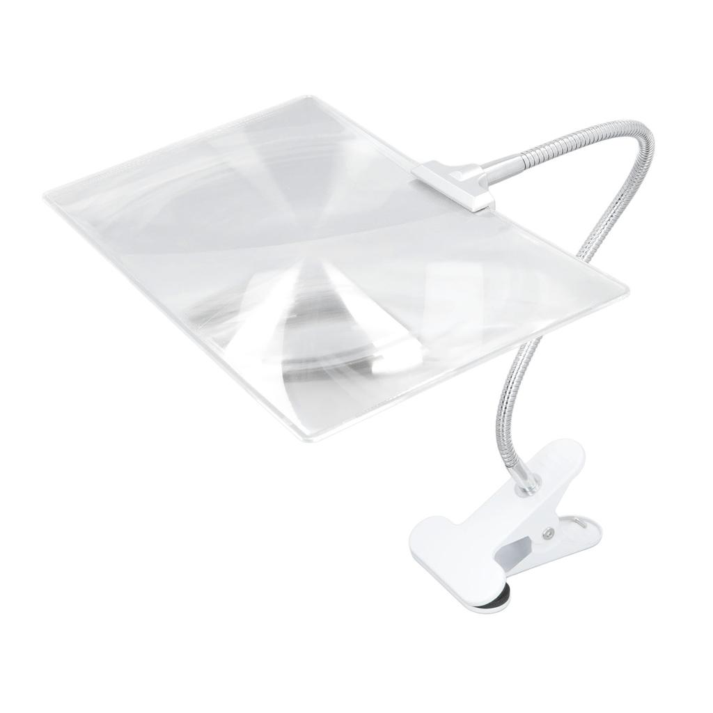 Large Magnifying Glass with Clip 4X Magnification Large Clear Lens Flexible Hose Magnifier for Reading Repair Crafts