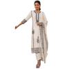 GoSriKi Women's Rayon Blend Embroidered Straight Kurta with Pant & Dupatta (TRP-Off-White-NBH-GS_L_White_Large)