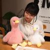 Kawaii Simulation Gelbe Ente Plüschtier Weiß Rosa Schwarz Langhaar Ente Plüschpuppe für Jungen und Mädchen als Schlafgeschenk