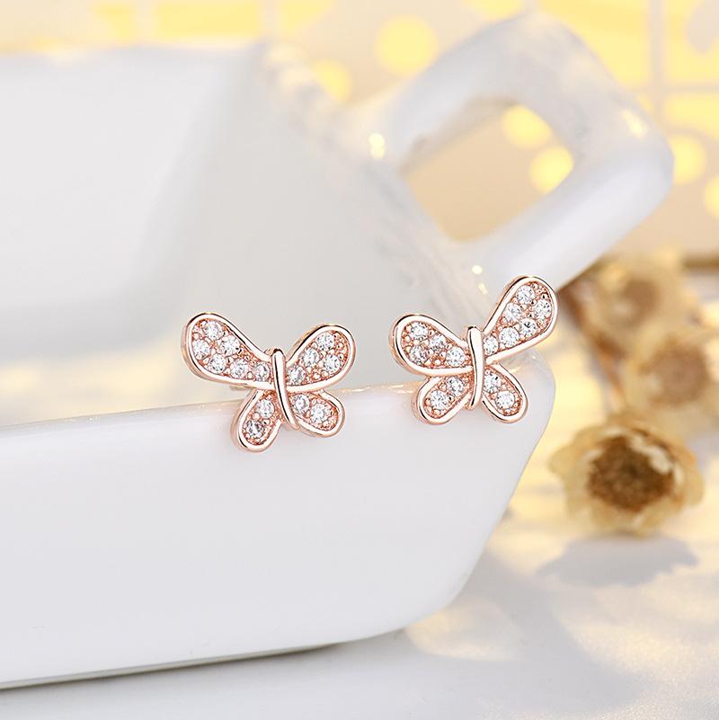 New 925 Sterling Silver High Quality Zircon Stud Earrings for Women Exquisite Student Girlfriend Jewelry Accessories Wedding