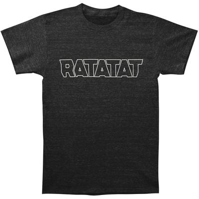 Men's Ratatat White Outline Logo On Black Slim Fit T-shirt  Tri-Blend