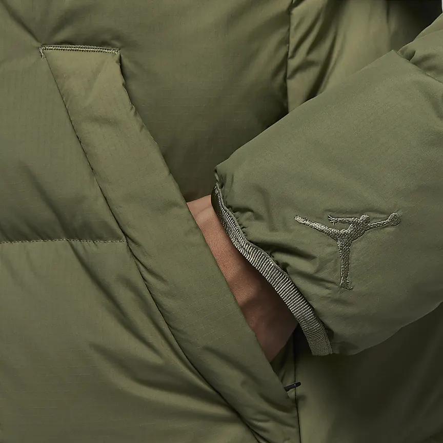 Jordan Flight Warm Loose Fit Hooded Down Jacket Men Outerwear Olive-Green FV7270-222