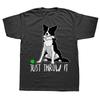 Just Throw It Border Collie Dog Lover Graphic Tee Breathable Cotton Short Sleeve TShirt