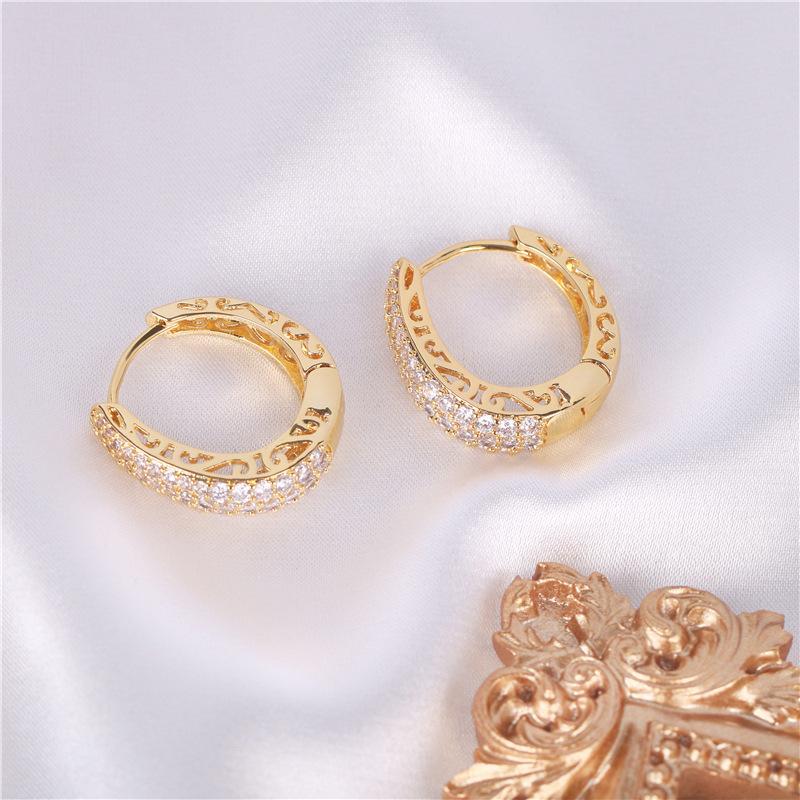 Hip-Hop Street Diamond-Set Personalized Niche Earrings, Trendy Women'S Simple Earrings, Hollow Design Sense