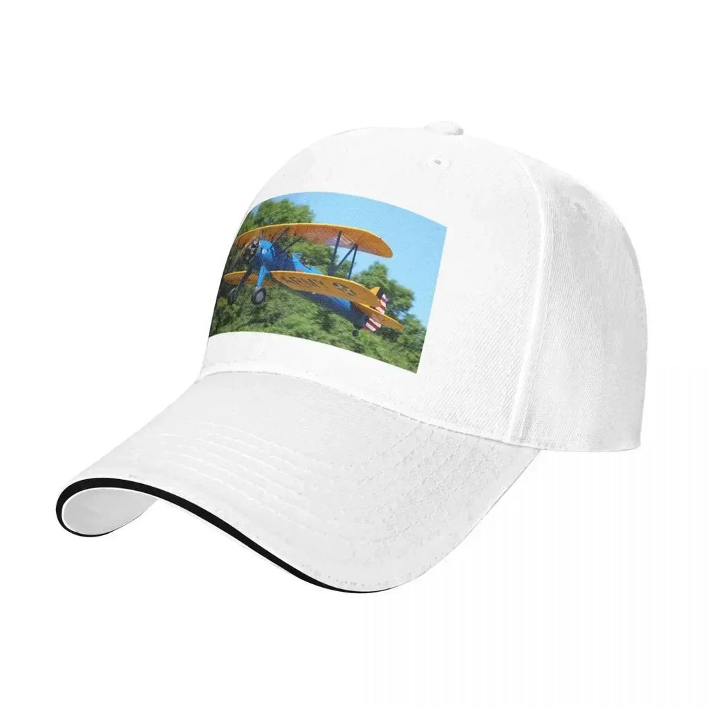 BoeingStearUnisex Kaydet Biplane Trainer Aircraft Taking Off Baseball Cap Sunscreen designer cap Sun Cap Hats For Women Unisexs