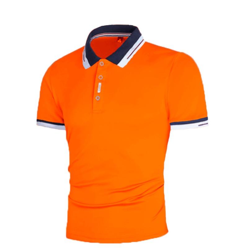Summer Men's Patchwork Contrasting T-shirt Men's Youth Sports Fashion Short Sleeved Polo Shirt