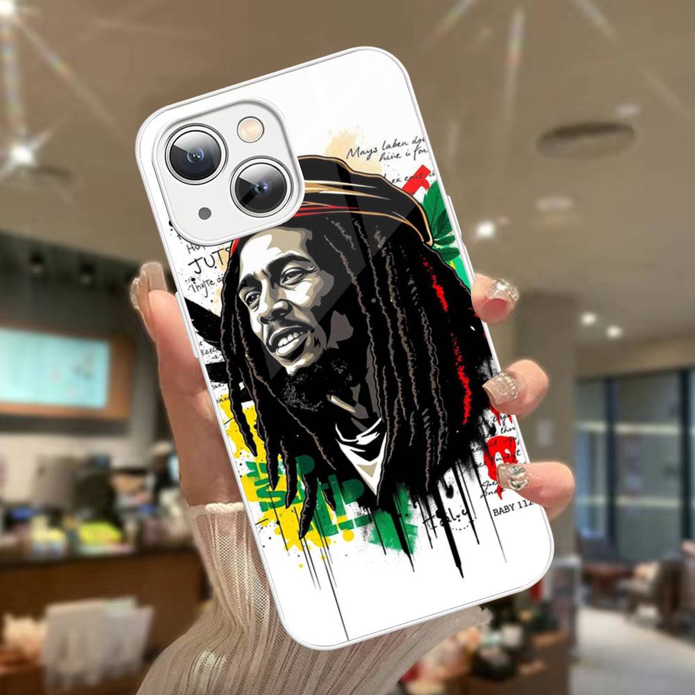 

Singer Bob M-Marley Tempered Glass For Iphone 14 13 12 11 Pro Mini XS MAX 14Plus X XS XR Cover iphone 14