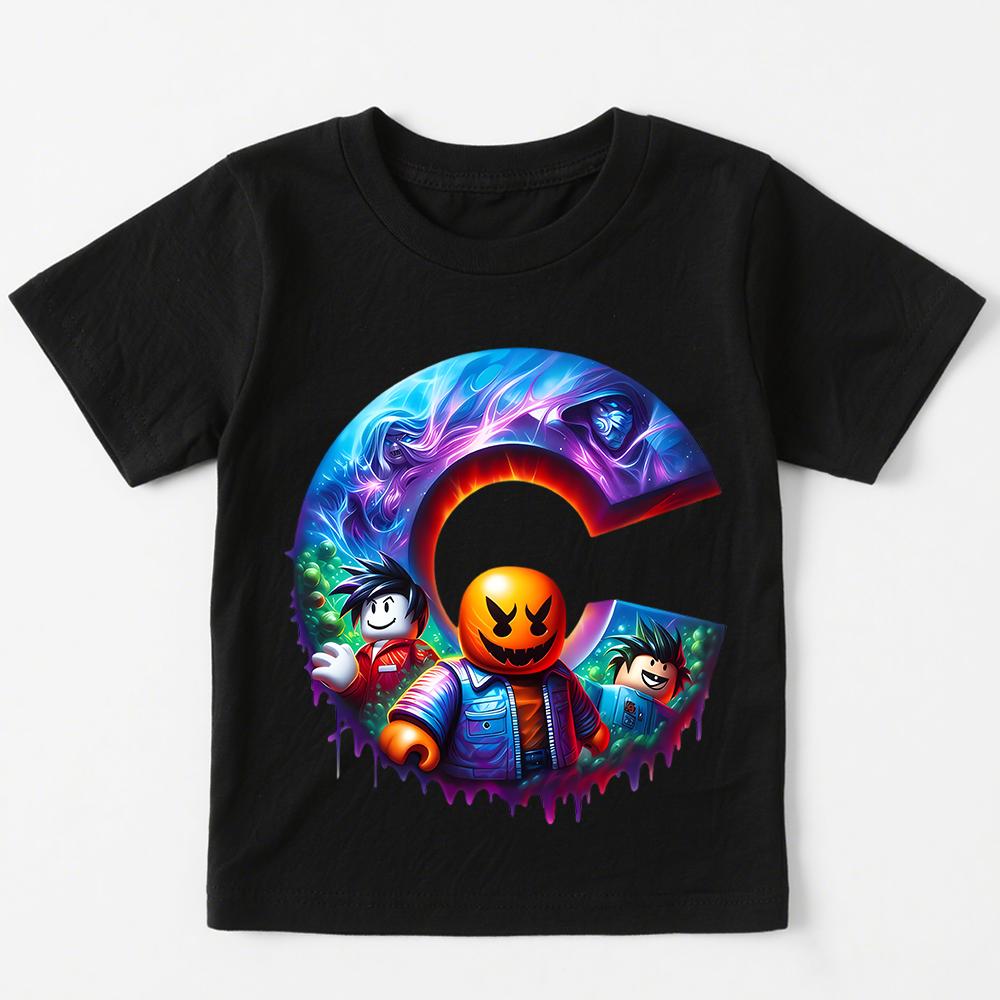 

Cartoon Letters Printed Men s T-shirts Men s Short Sleeve Casual Tees Top Women s Summer Clothing XXS