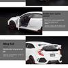 1/ 32 Scale Honda TYPE-R  Alloy Car Model Diecasts Toy with Sound and Light Vehicles Decoration Toys for Kids Gift