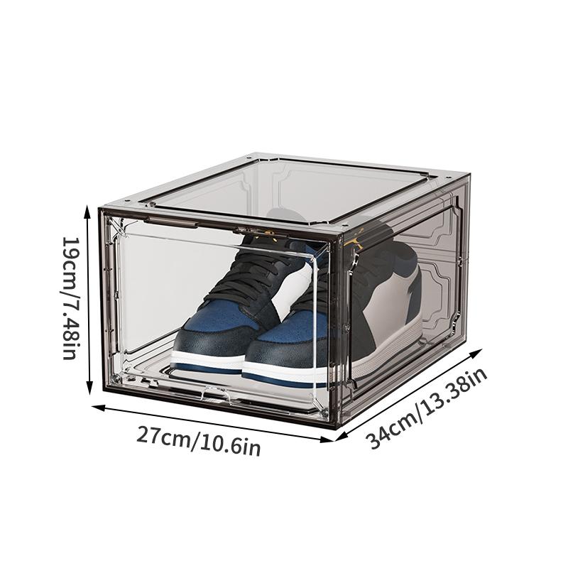 

Акриловый Полностью Прозрачный Коробка для Обуви Открывание сбоку Коробка для Хранения и Демонстрации Обуви Aj Магнитный Ящик Пластиковый Складной Шкаф для Обуви
