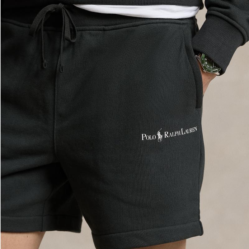 Polo Ralph Lauren Ss24 Solid Color Logo Letter Pattern Loose Fit Drawstring Casual Shorts Men shorts Vintage-Black MNPOSHO1BQ20315-001