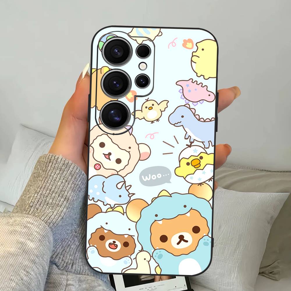 

Anime Cute Cartoon Rilakkuma Movie Phone Case For Samsung S 24 Fe 25 Ultra Plus 20 Lite 21 30 22 23 24 22 Ultra 5G Fundas Samsung S24fe
