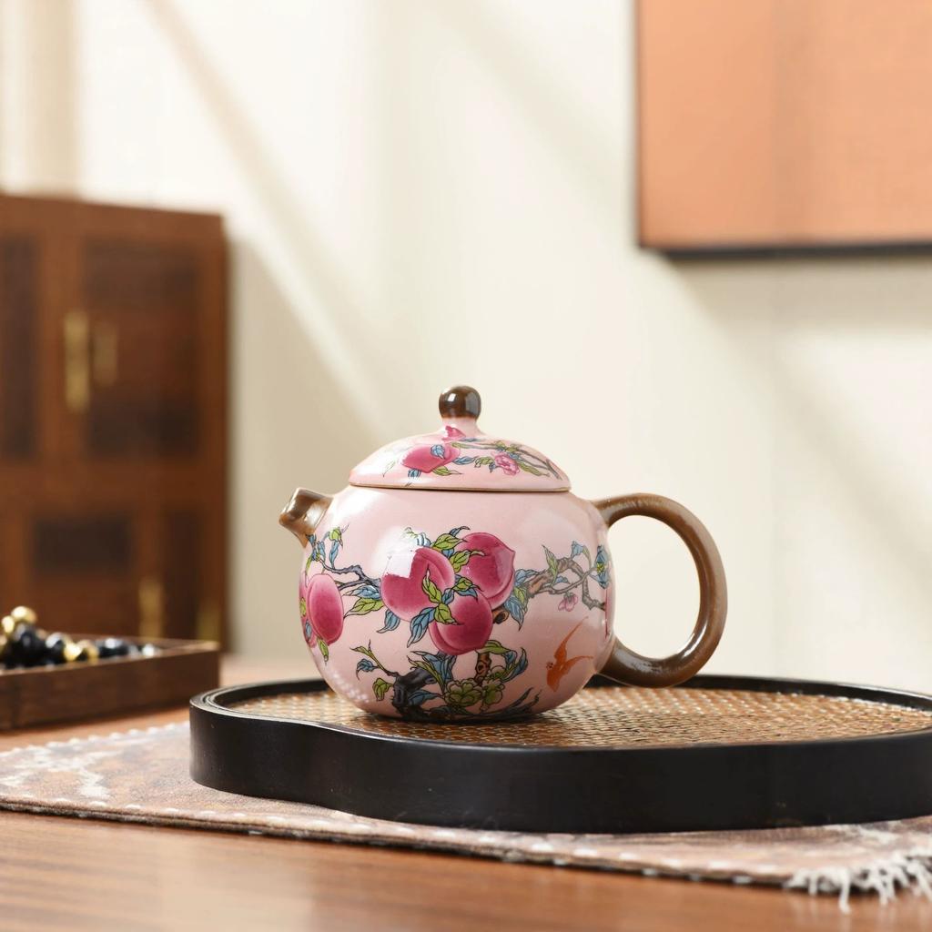Ru kiln Jiutao series beam pot, teapot, tea maker, household ceramic tea set, tea maker, single pot opening can raise teapot