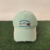 Cute Cartoon Animal Embroidered Baseball Cap for Women, Vintage Washed Distressed Cotton Dad Hat, Adjustable Casual Sun Visor Ha