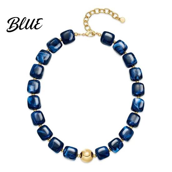Beautiful Beaded Choker Chunky Colorful Resin Beads Necklace Boho Everyday