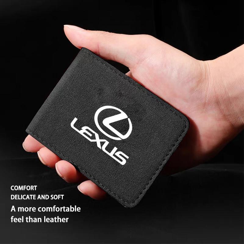 Car Driver License Cover Suede Wallet Card Storage Bag For Lexus IS200 UX250h Ct200h ES300h NX300h RX400h ES350 GX470 IS250 LS QQ6