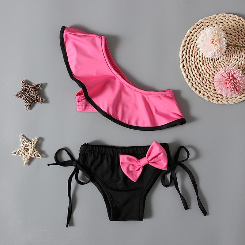 Girls' Two-Piece Off-Shoulder Ruffle Swimsuit