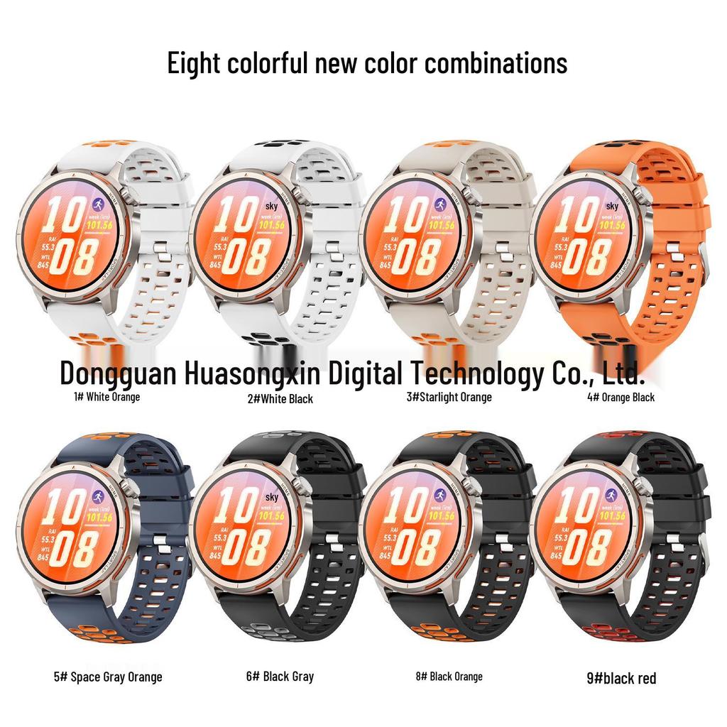 Cinturino in Silicone Bicolore per Huawei Watch GT Runner 2, Compatibile con Huawei Watch da 22MM.