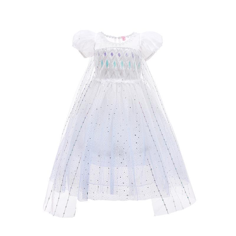 Girls' Puff Sleeve Mesh Princess Dress – Fashionable Summer Style