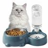 Automatic Pet Feeder Water Dispenser Slanted Opening No Power Required Cat Dog Feeders Stainless Steel 2-IN-1 Pet Bowl