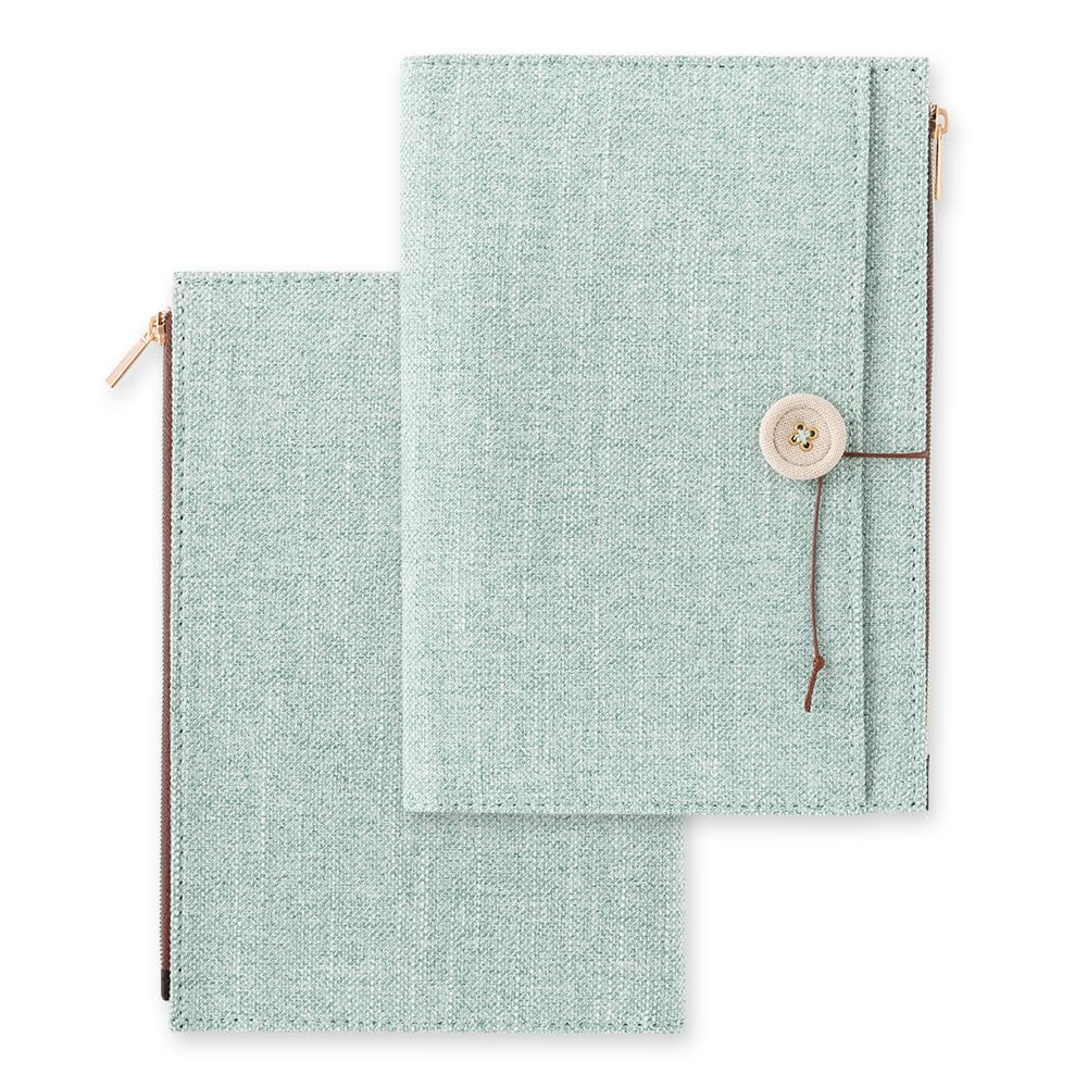 Midori Laid-Back Notebook Cover, B6, Fabric, Light Blue, 15361006