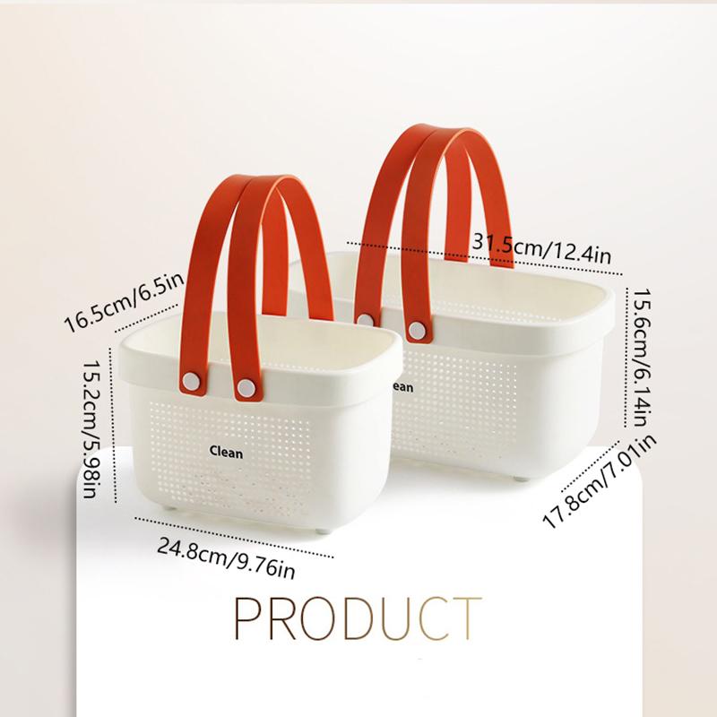 Plastic Storage Baskets With Handles, Shower Caddy Shelf Organizers Basket For Bathroom, Kitchen, Dorm Room Basket Bathroom