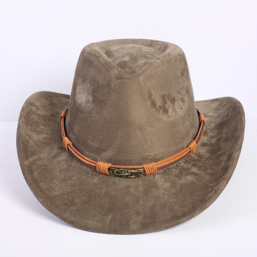 Popular European and American classic suede western cowboy hat men's and women's fashion LO style peach heart cowboy hat