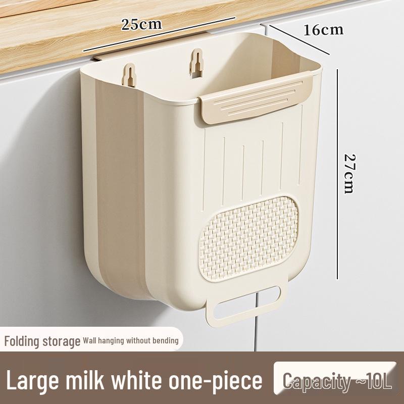 Foldable Wall-Mounted Kitchen Trash Can - Waste Sorting & Storage Bin