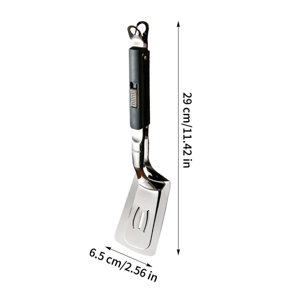 Pinze per Griglia in Acciaio Inossidabile Bloccabili Spatola Multiuso per BBQ Barbecue Campeggio Cucina all'Aperto Girare Hamburger Bistecche