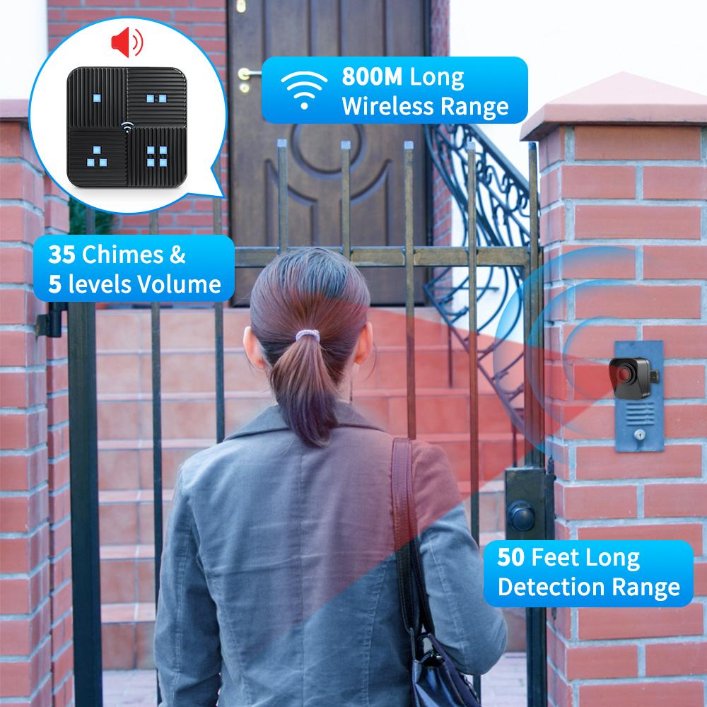Wireless Driveway Alarm 800M Long Range PIR Motion Sensor Detector Indoor Garage Welcome Burglar Alarm Secure System