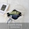 High Quality Casual Drawstring Shoulder Bag Trendy Khaki Color Handbag Lightweight Large Capacity Tote Bag