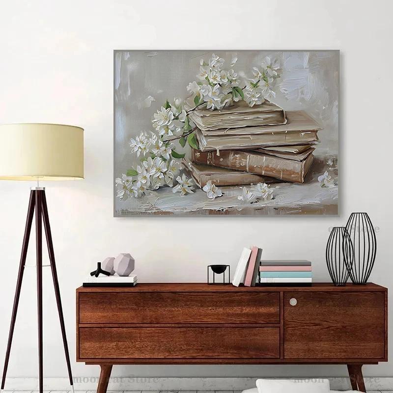 Colorful Spring Tulip Meadow Floral Grass Landscape Wall Art Poster Canvas Painting Pictures Rustic Farmhouse Office Home Decor