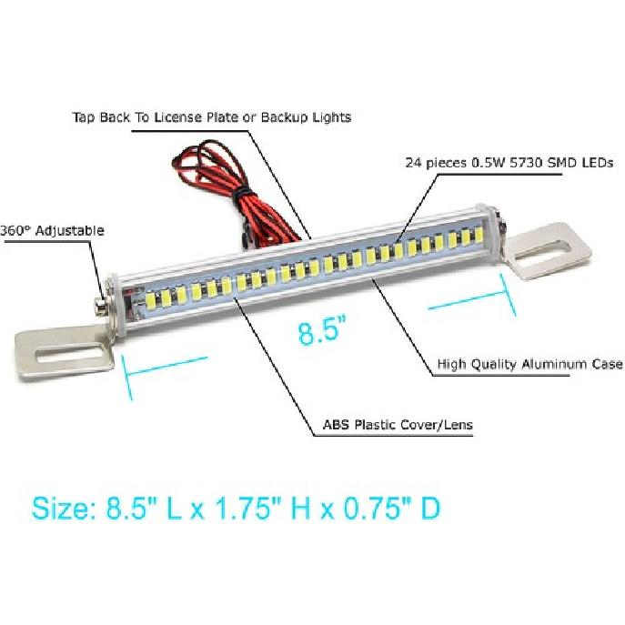 White 24-SMD Bolt-On LED Lamps For License Plate Lights or Backup Reverse Lights