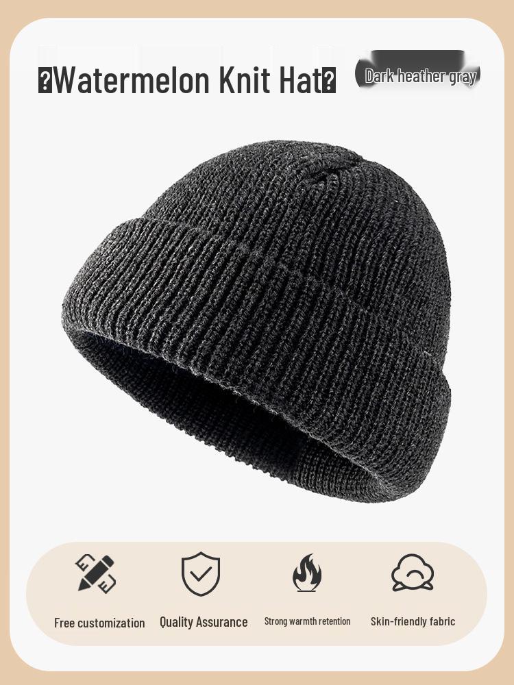 Benutzerdefinierte bestickte Herren- und Damen-Dicke Warme Strickmütze - Einfarbig, Herbst/Winter-Hut