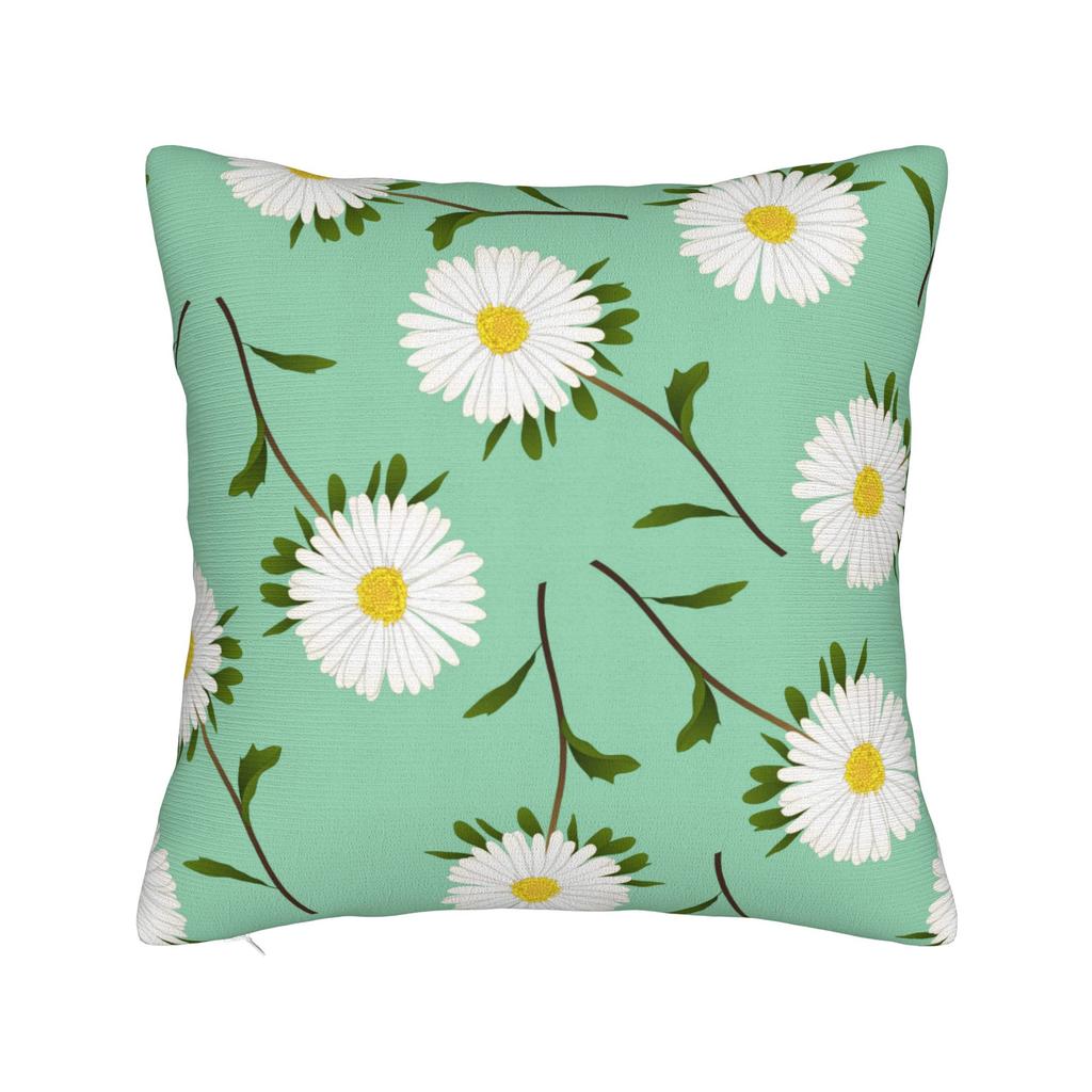 Pastel Daisy Floral Pattern Pillow Case Graphic Pillow Cover For Sofa Couch Bed Living Room Novelty Pillowcases
