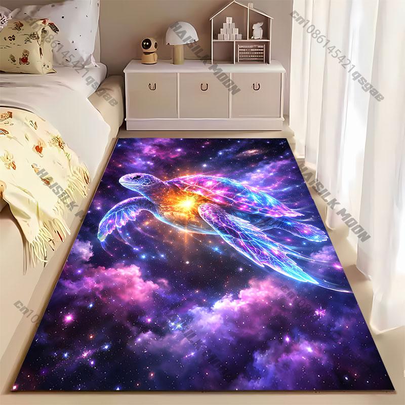 Cosmic Turtle Glowing Vibrant Energy Carpet Yoga Living Room Room Decor Children's Crawling Mat Doormat Area Rug Games Mat