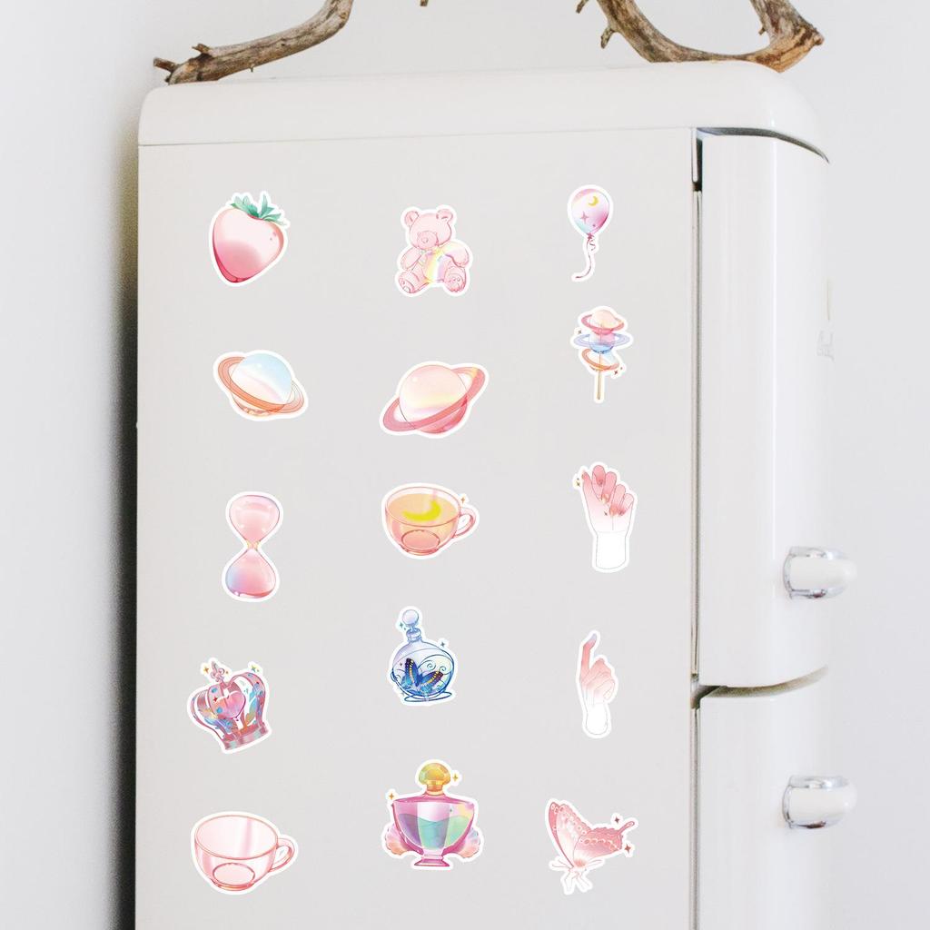 50 Dreamy Transparent Texture Graffiti Stickers - Waterproof Decorative Stickers for Notebooks & Water Cups, Creative Kids Stickers
