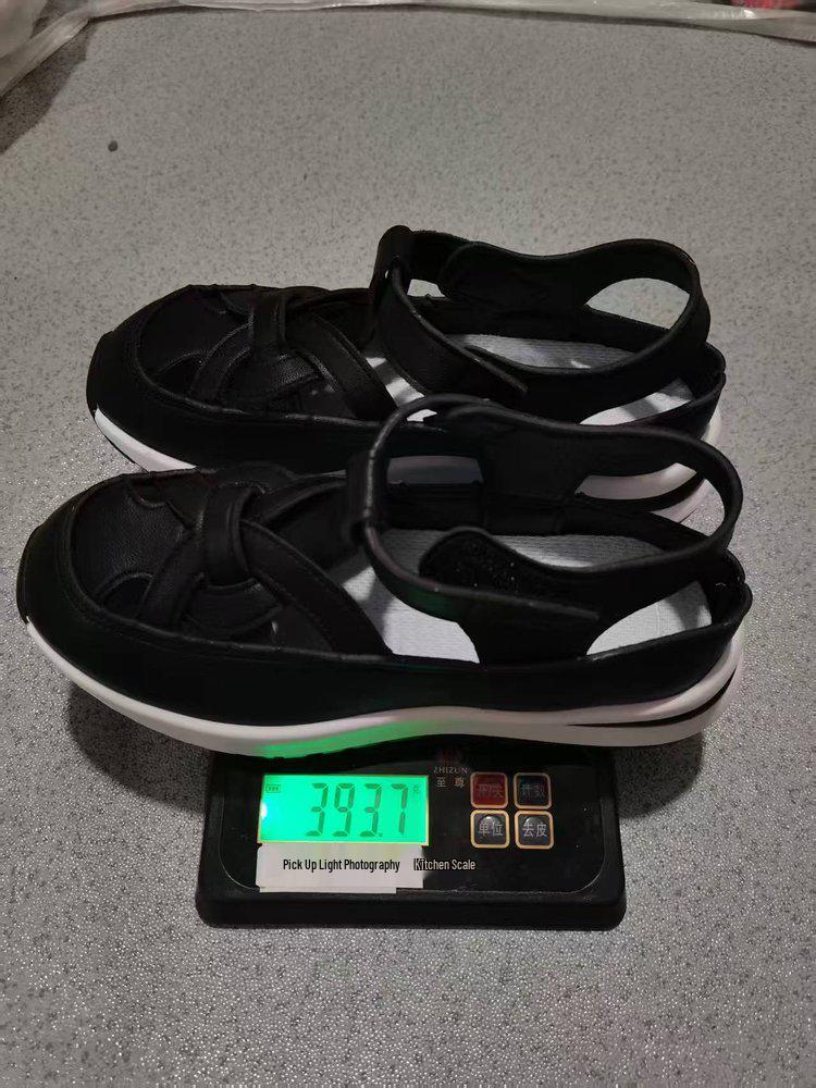 2025 Summer Women's Platform Closed-Toe Wedge Sandals, Breathable, Hollow Design, Plus Size 43, Thick Sole, Velcro Closure