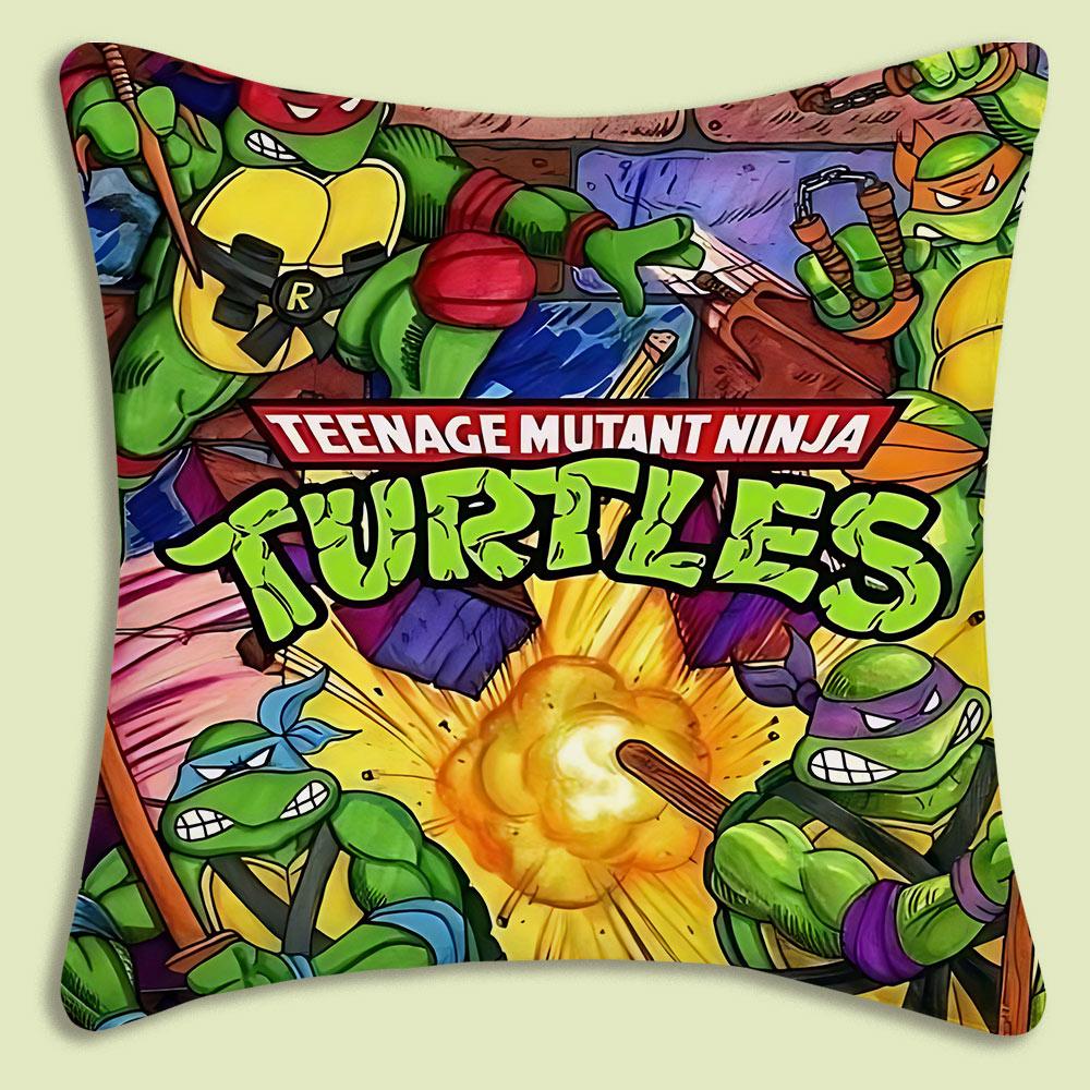NNinja Turtles Pillow Covers Cartoon Sofa Decorative Home Doublesided Printing Short Plush Cute Cushion Cover