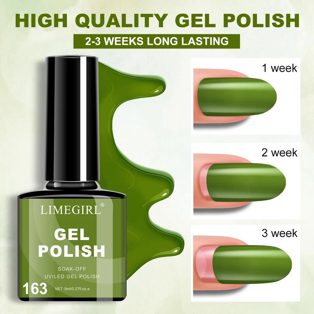 LIMEGIRL 6Pcs Gel Nail Polish Set Christmas UV Nail Polish Semi-Permanent Soak Off UV LED Varnish Nail Art Gel Kit