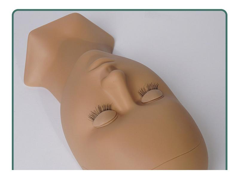 Realistic Silicone Mannequin Head for Eyelash Extension Practice with Removable Eyelids
