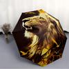 1pc Lion Majesty Automatic Folding Umbrella Portable Collapsible Umbrella for All Seasons, 8-Rib Durable Construction, Perfect Gift 037