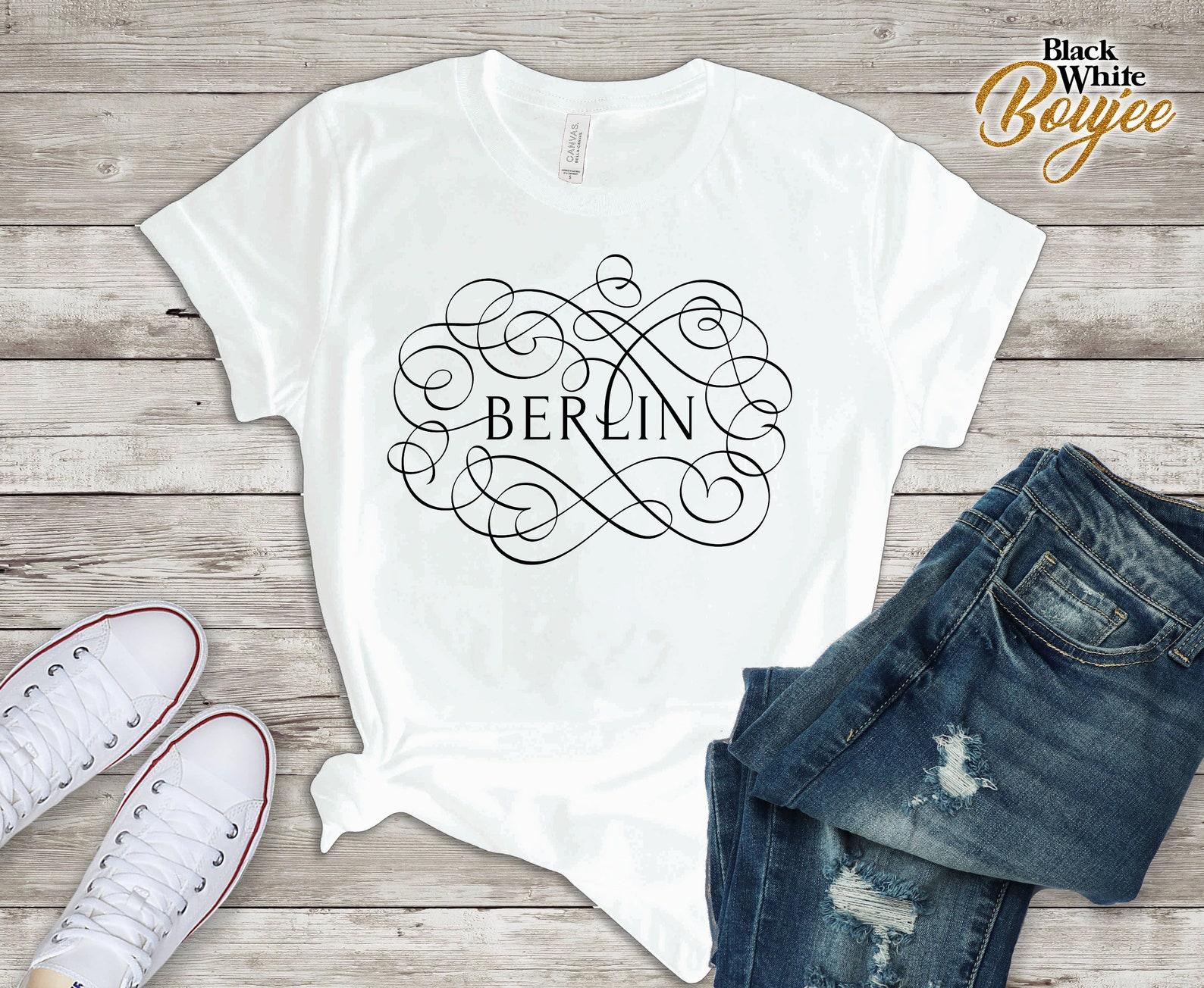 Berlin Traveling Tshirt, Beautiful Berlin Souvenir, Travel to Germany Shirt, Amazing gift for Her, Calligraphy Berlin T-shirt, German Shirt 2XL