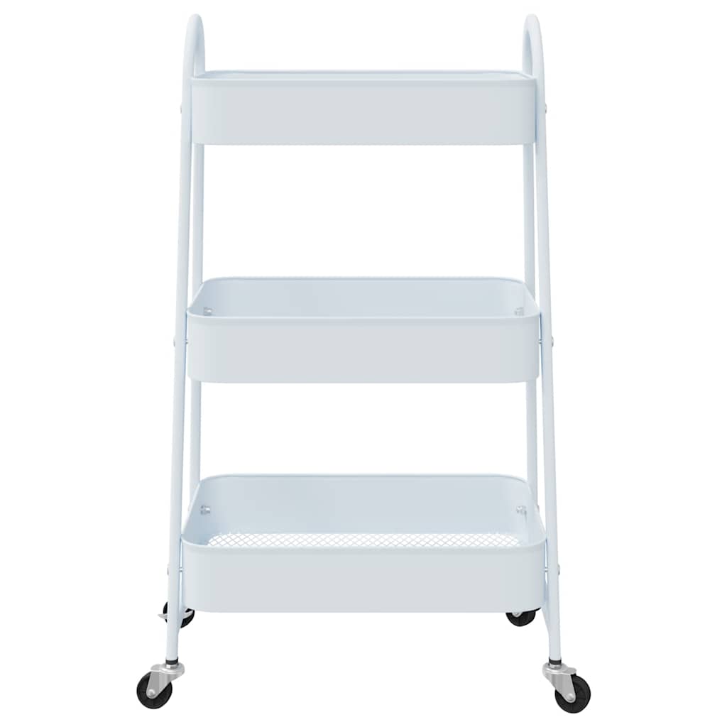 3 Tier Storage Trolley White 42 X 41.5 X 77 Cm Steel