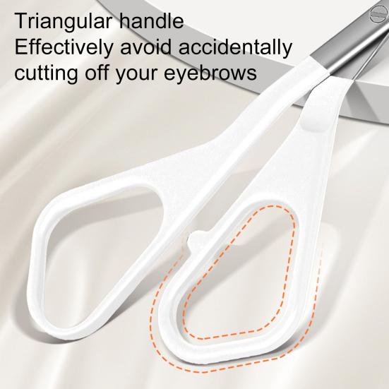 Eyebrow Trimming Scissors with Comb Stainless Steel Professional Non-Slip Precision Eyebrow Trimmer Men Women Brow Hair Removal Grooming Tool