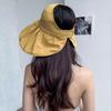 Women Summer Foldable Wide Brim Panama Hat Beach Cap Sunshade Hat Sun Cap Bucket Hat