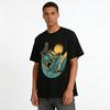 Tropical Fishing Surfing Graphic Casual Short Sleeve Tee Pure Cotton T-shirt