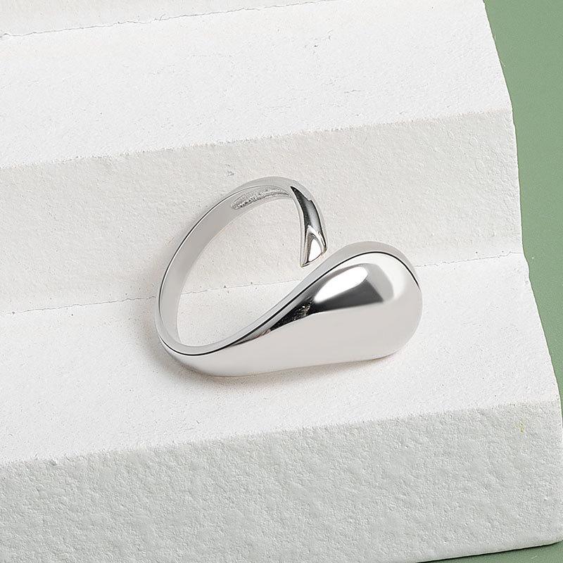 Minimalist Cool Smooth Open Ring For Women Adjustable Temperament Finger Ring Simple Fashion Jewelry